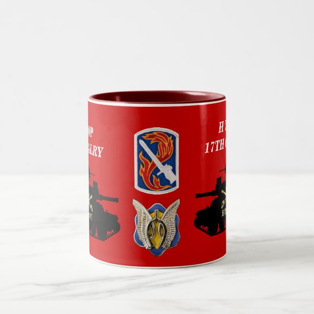 Café Em Dois Tons Tropa de H, 17a caneca da cavalaria M551 Sheridan (Centro)