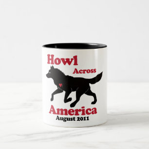 Café Em Dois Tons Uivo através da caneca de América