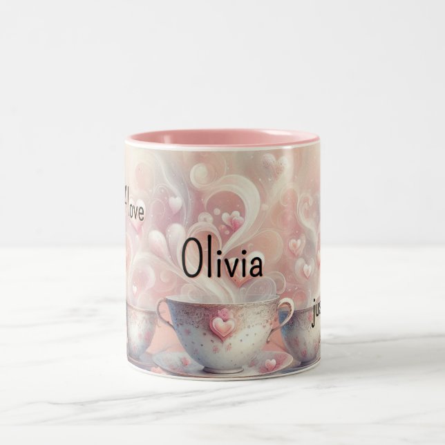 Café Em Dois Tons Uma Caneca de Amor Personalizada (Centro)