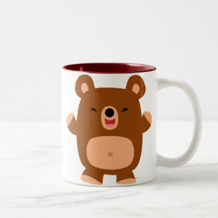 Café Em Dois Tons Uma Caneca De Cartoon Bideira Rindo