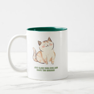Café Em Dois Tons Uma caneca de gato giro para amantes de gatos