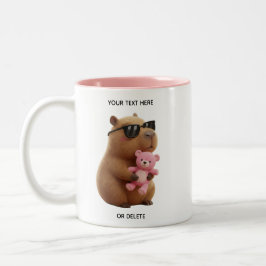 Café Em Dois Tons Urso de pelúcia capivara fofa caneca rosa nome per