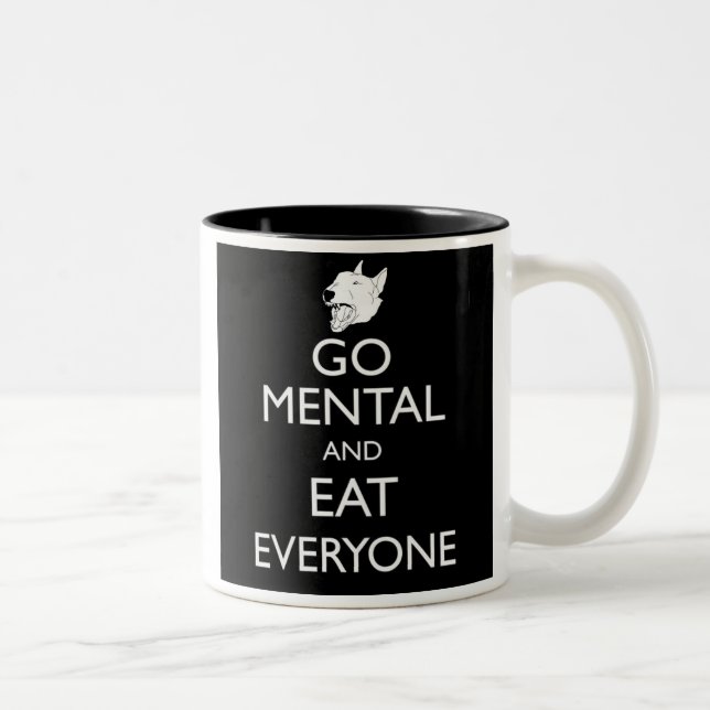 Café Em Dois Tons Vai a caneca mental de bull terrier (Direita)