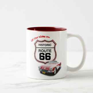 Café Em Dois Tons Vermelho da rota 66 caneca de 15 onças