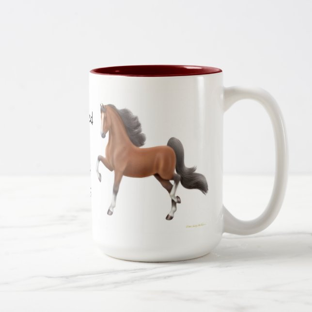 Café Em Dois Tons Viciado ao cavalo mostra a caneca de Gaited (Direita)