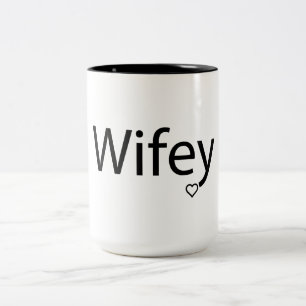 Café Em Dois Tons Wifey - preto caneca do Dois-Tom de 15 onças