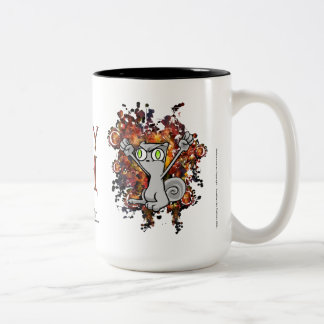 Café Em Dois Tons Wrath de Squirrelly! Caneca espumosa