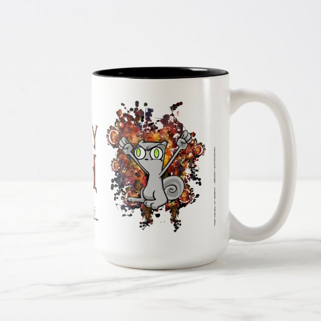 Café Em Dois Tons Wrath de Squirrelly! Caneca espumosa (Direita)