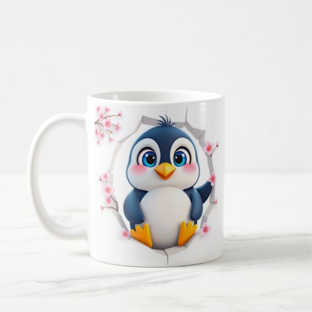 Café embalagem de caneca pinguim 3d, design de embalage (Esquerda)