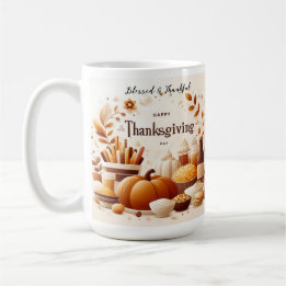 Café Encontros Gratificantes: Caneca Festiva de Ação de