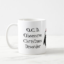 Café Engraçado OCD obsessivo transtorno de natal caneca