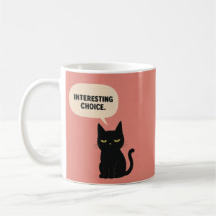Café Escolha Interessante Caneca de Gato Preto Engraçad