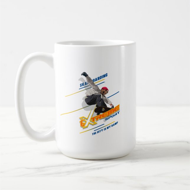 Café Esportista Radical de Skate Retrô | #15 Caneca Clá (Esquerda)