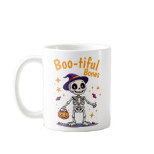 Esqueleto de Halloween bonito com caneca design