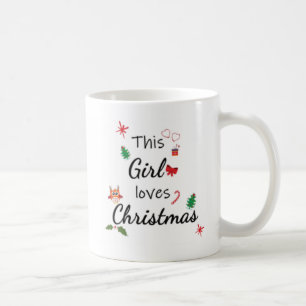 Café Esta garota ama o Natal, caneca de Natal bonita