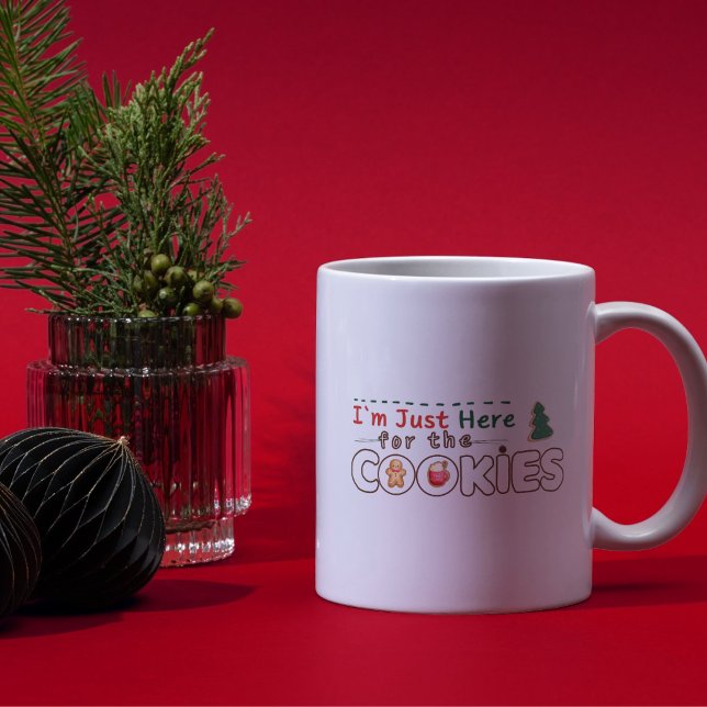 Café Estou aqui para a caneca de Natal divertida (Criador carregado)