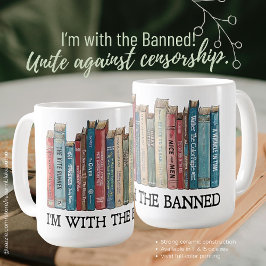 Café Estou com a caneca de cerâmica literária banida