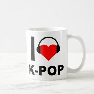 Café Eu Adoro Caneca Divertida de K-Pop