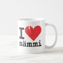 Eu amo a caneca branca clássica de Mämmi