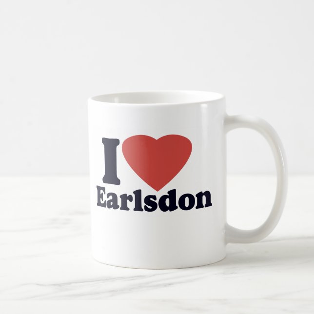 Café Eu amo a caneca de Earlsdon (Direita)