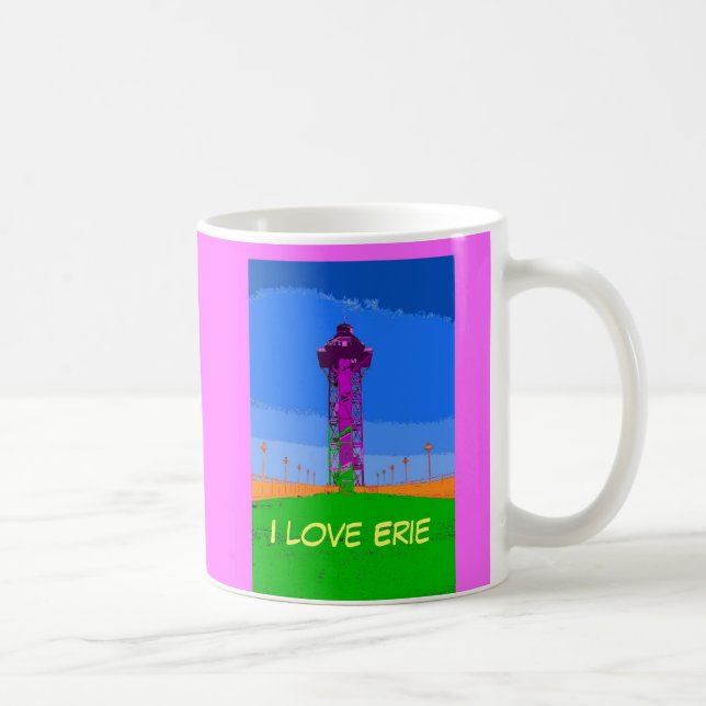 Café Eu amo a caneca de Erie (Direita)