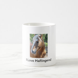 Café Eu amo a caneca de Haflingers