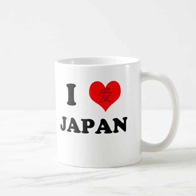 Café Eu amo a caneca de Japão (Direita)