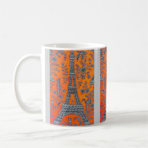 Café Eu amo a caneca de Paris do vintage de Paris