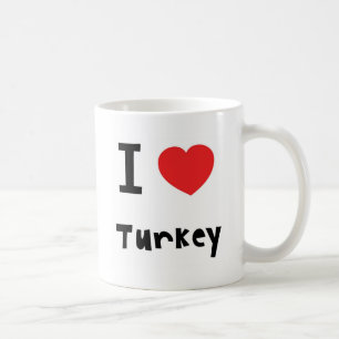 Café Eu amo a caneca de Turquia