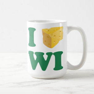 Café Eu amo a caneca de Wisconsin