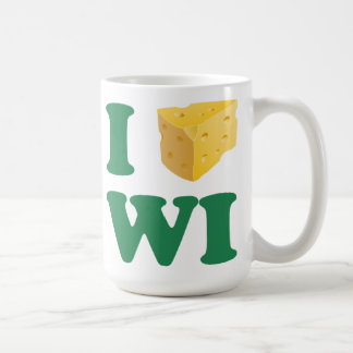 Café Eu amo a caneca de Wisconsin
