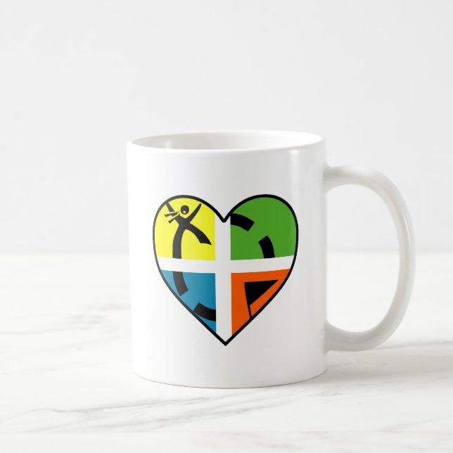 Café Eu Amo Caneca Engraçada de Geocaching (Direita)