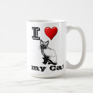 Café Eu Amo meu Caneca de Gato