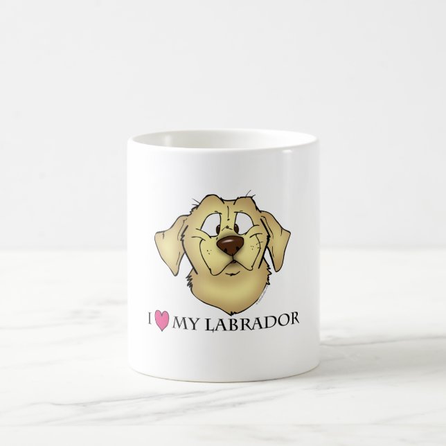 Café Eu amo minha caneca de Labrador (Centro)