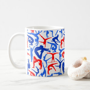 Café EU AMO o vermelho, o branco & o azul da caneca de