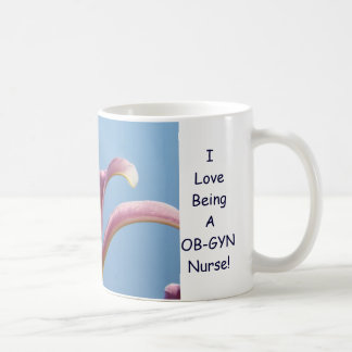 Café Eu amo ser enfermeira obstetra! Caneca Flores de L