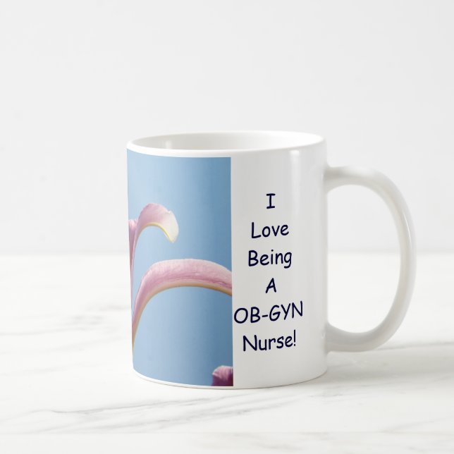 Café Eu amo ser enfermeira obstetra! Caneca Flores de L (Direita)