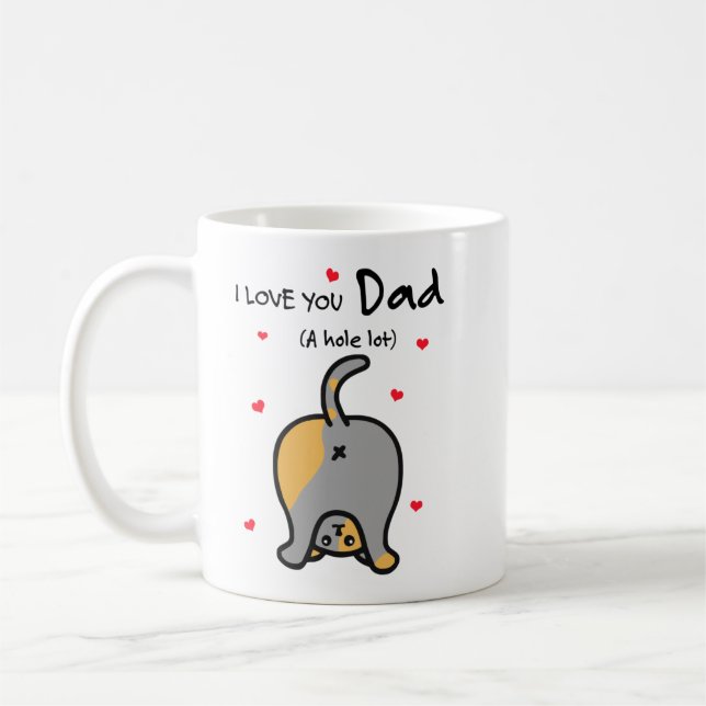 Café Eu amo sua camisa de caneca pai (Esquerda)