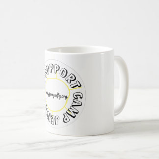 Café Eu apoio o branco da caneca de CJ