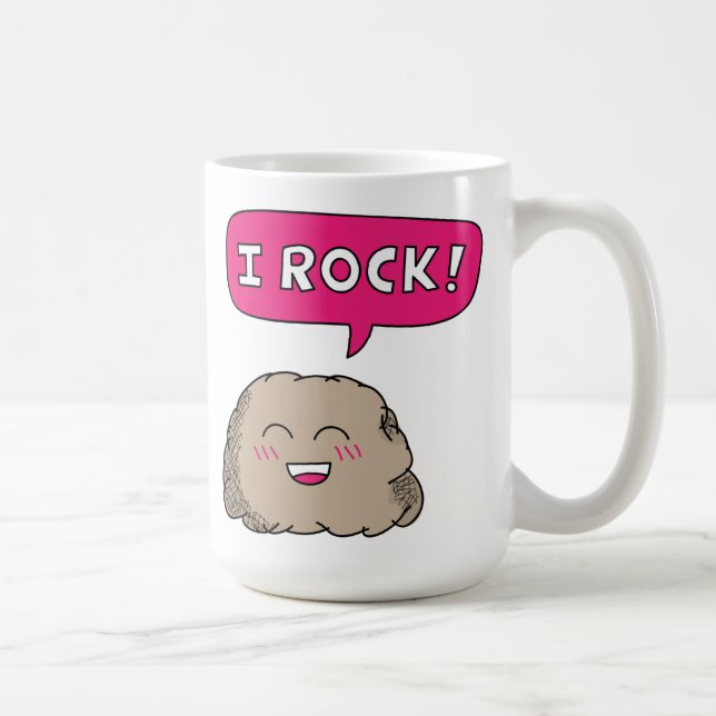 Café Eu Balanço Caneca de Humor com Trocadilho de Pedra (Direita)