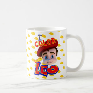 Café "Eu coloro com a caneca de Leo"