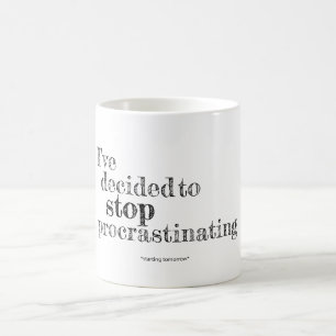 Café Eu decidi parar de procrastinar a caneca