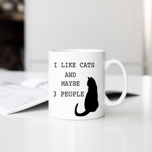 Café Eu gosto de Gatos ⎢ Caneca Engraçada (Criador carregado)