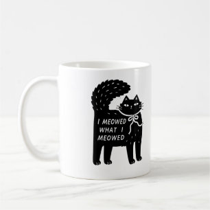 Café "Eu Miou O Que Eu Miou" Caneca de Gato Preto