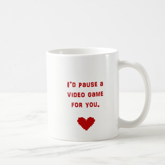 Café Eu pausaria um jogo de vídeo para você caneca (Direita)