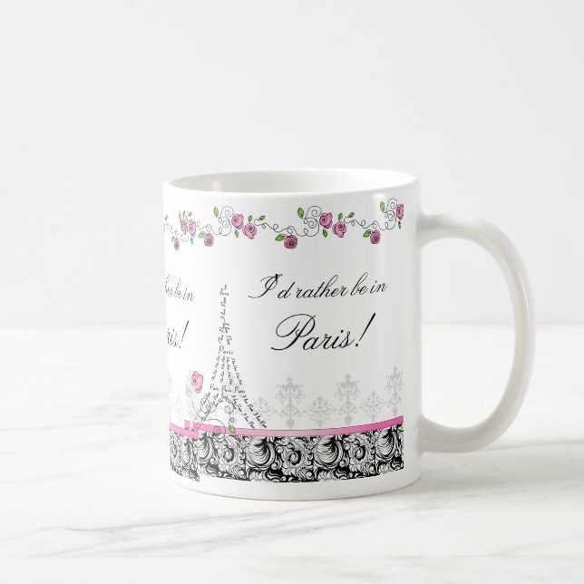 Café Eu preferencialmente em Paris, caneca de café, pre (Direita)