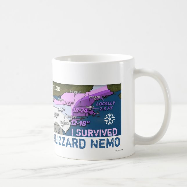 Café Eu sobrevivi à caneca 1 de Nemo 2013 do blizzard (Direita)
