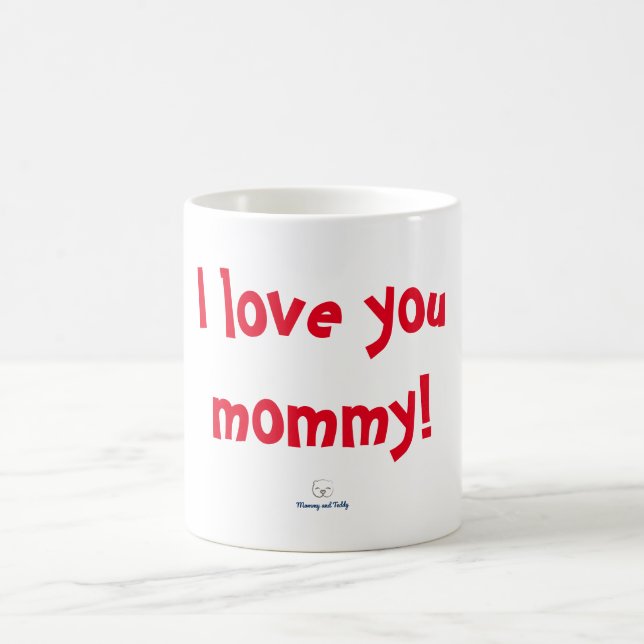 Café "Eu te amo mamãe", caneca de Mamãe e Ursinho (Centro)