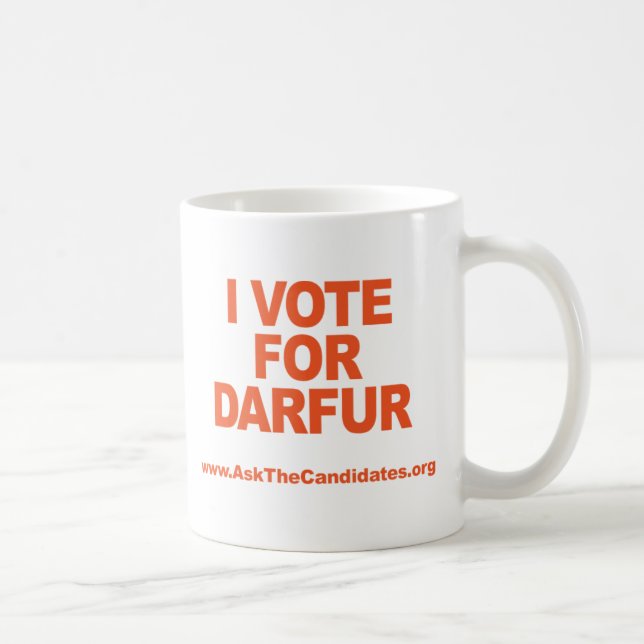 Café Eu voto para a caneca de Darfur (Direita)