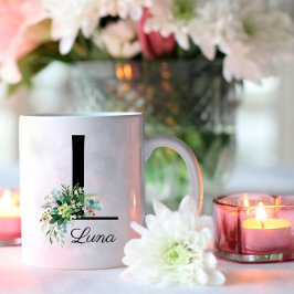 Café Eucalyptus Watercolor script monograma - caneca de